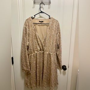 Gold Sequins Boohoo Dress size 16